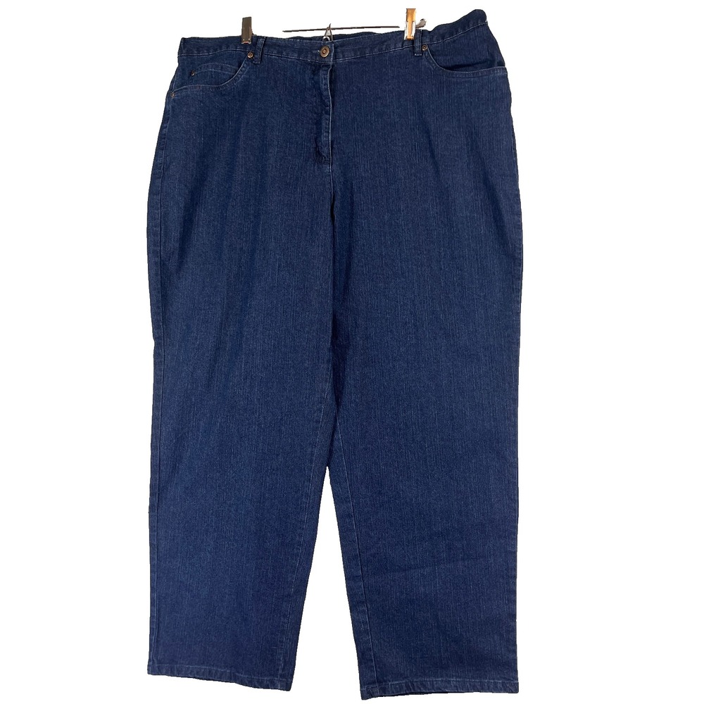 Ruby Rd Woman 22W Classic Indigo Stretch Jeans Elastic Side Waist NWT High-Rise